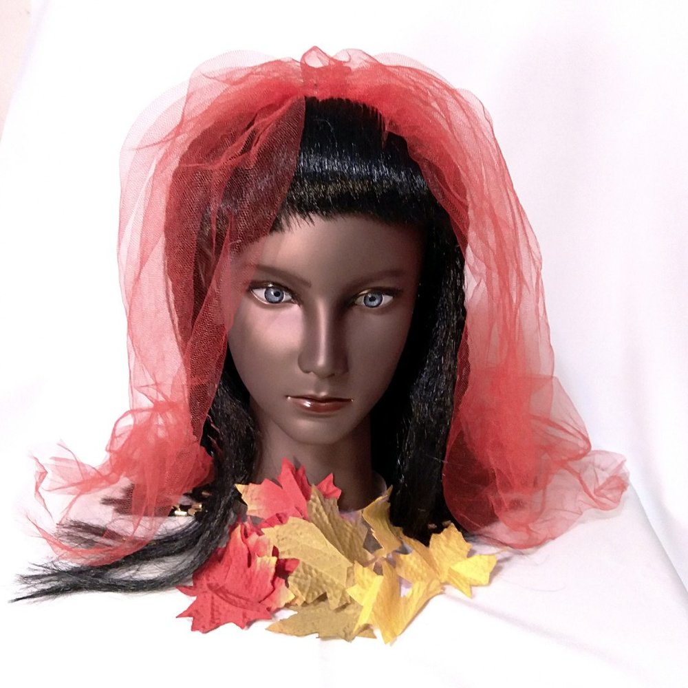 Red Gothic Wedding Veil